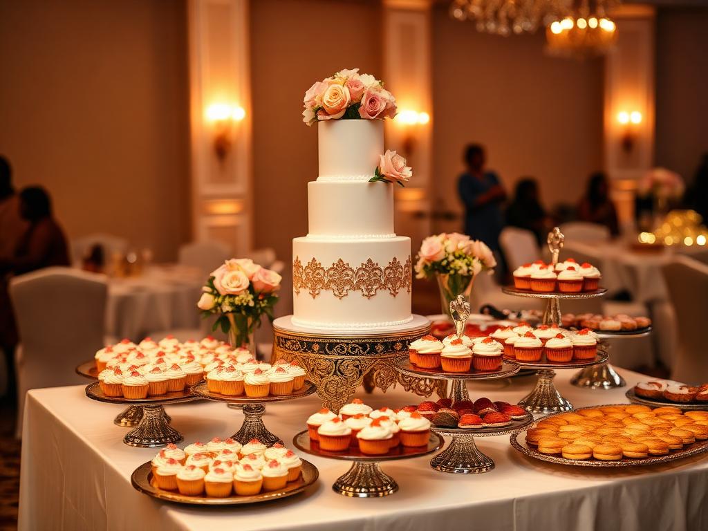 Wedding reception dessert display